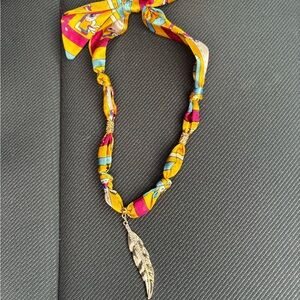 Colorful Feather Pendant Necklace